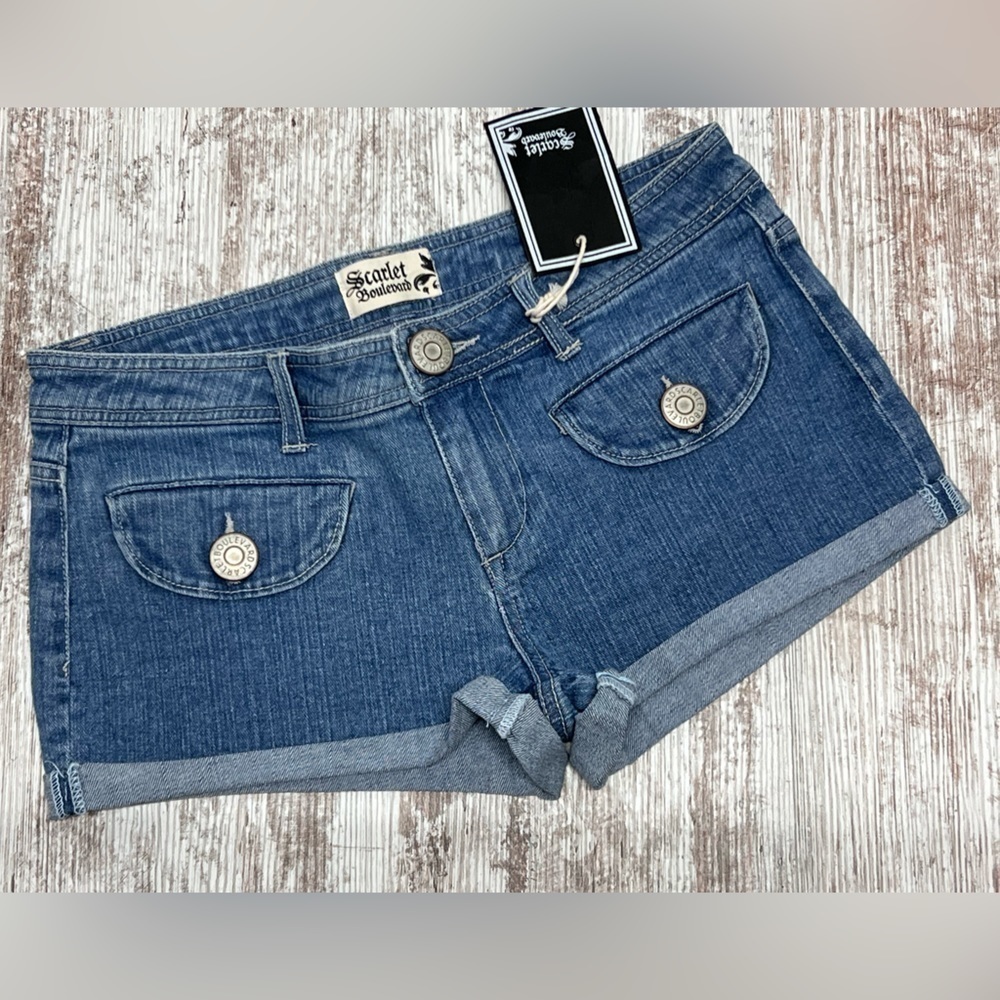 Junior Denim Short Shorts - Scarlet Boulevard